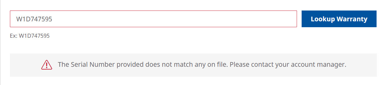 warranty search